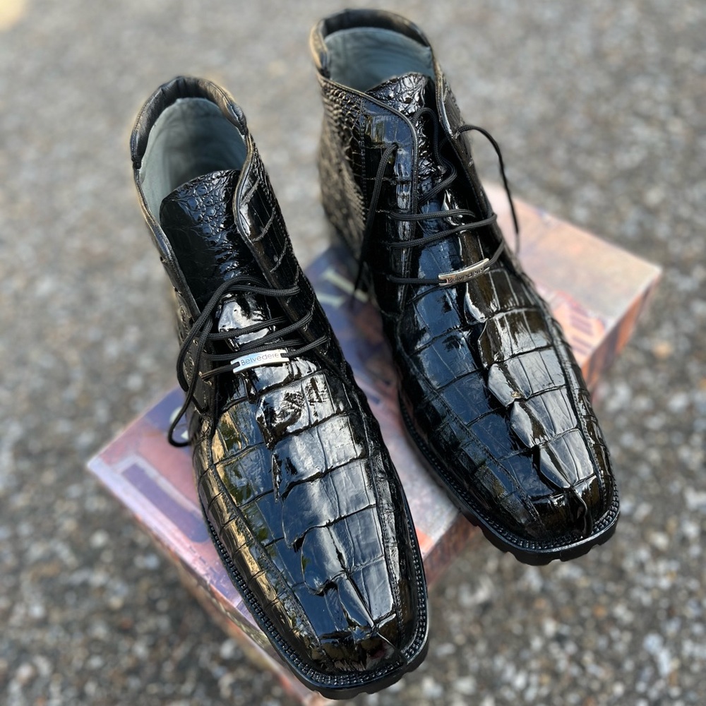 Mens Belvedere Crocodile Shoes